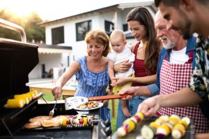 Family cooking out 